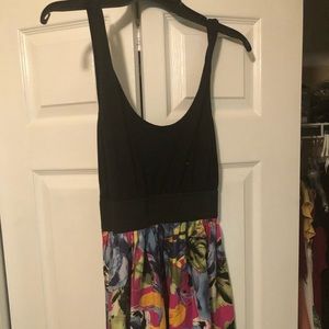 Black and pink party mini dress